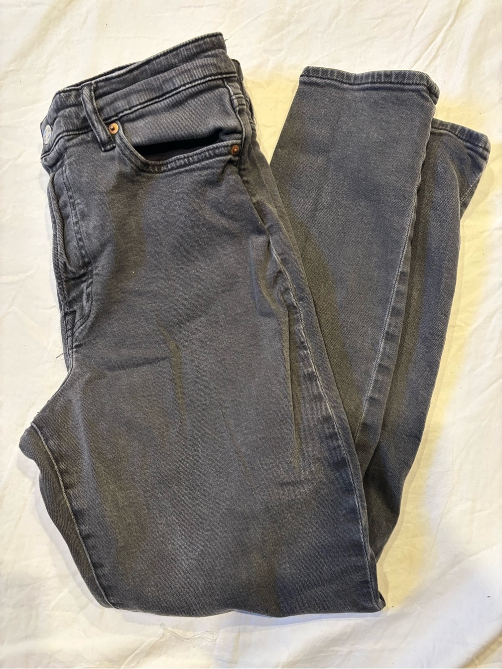 Women's Classic High-Rise Slim Jeans - Charcoal Gray Button Fly